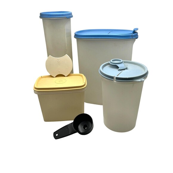 Tupperware Other - Tupperware Modular Mates 10pc Lot CRACKED LIDS Insert Funnel AS-IS Parts